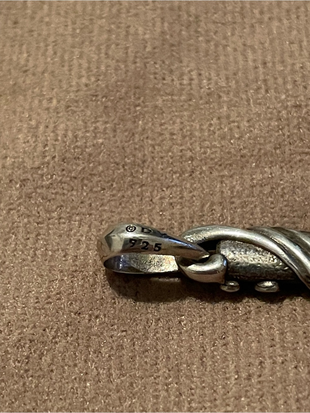 David Yurman Silver Dagger Pendant with Dark Pavé diamonds - Picture 5 of 7